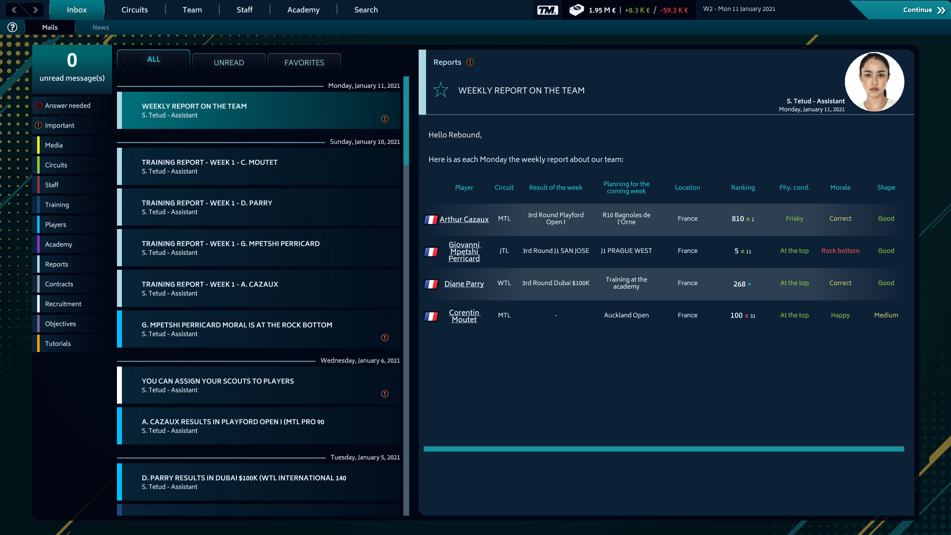 Tennis Manager 2021