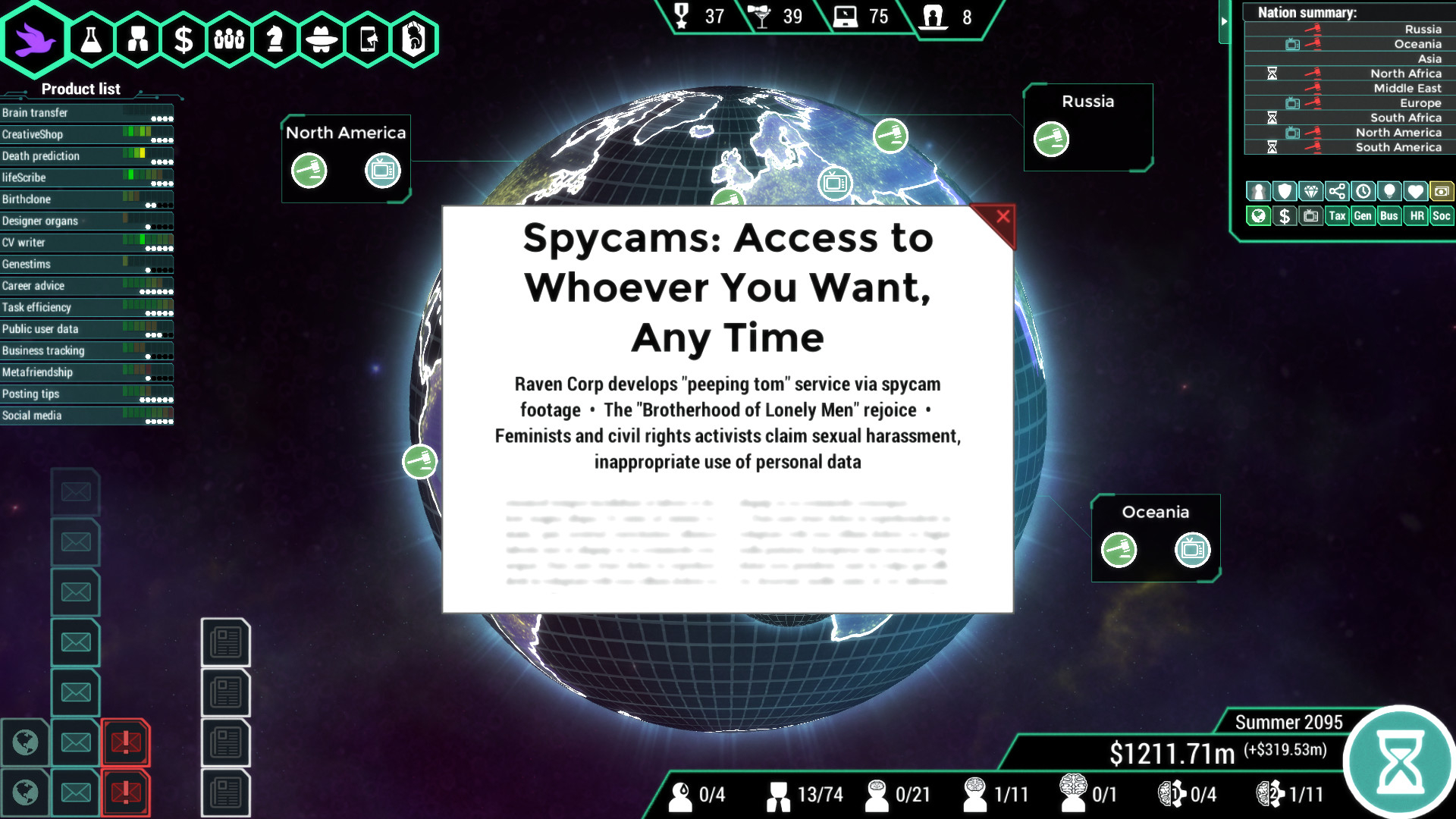 Spinnortality | cyberpunk management sim