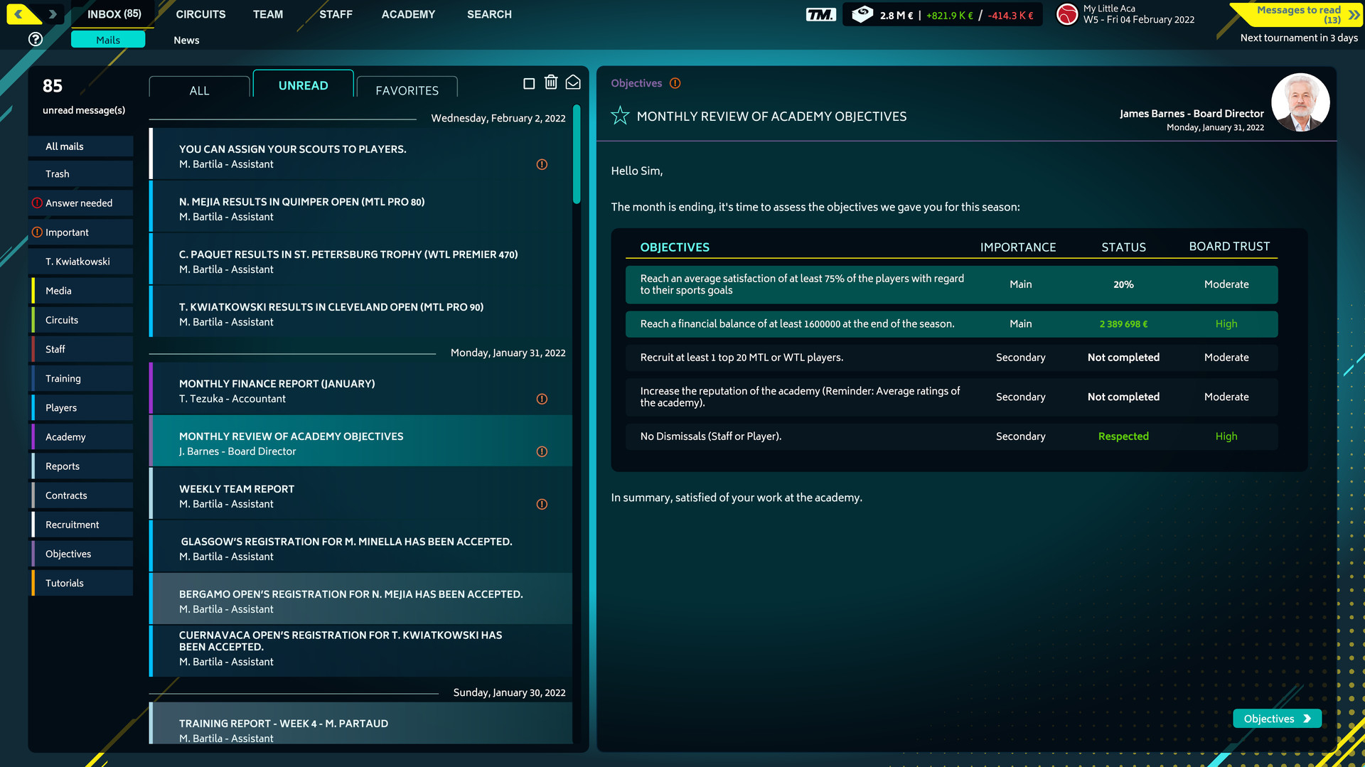 Tennis Manager 2022