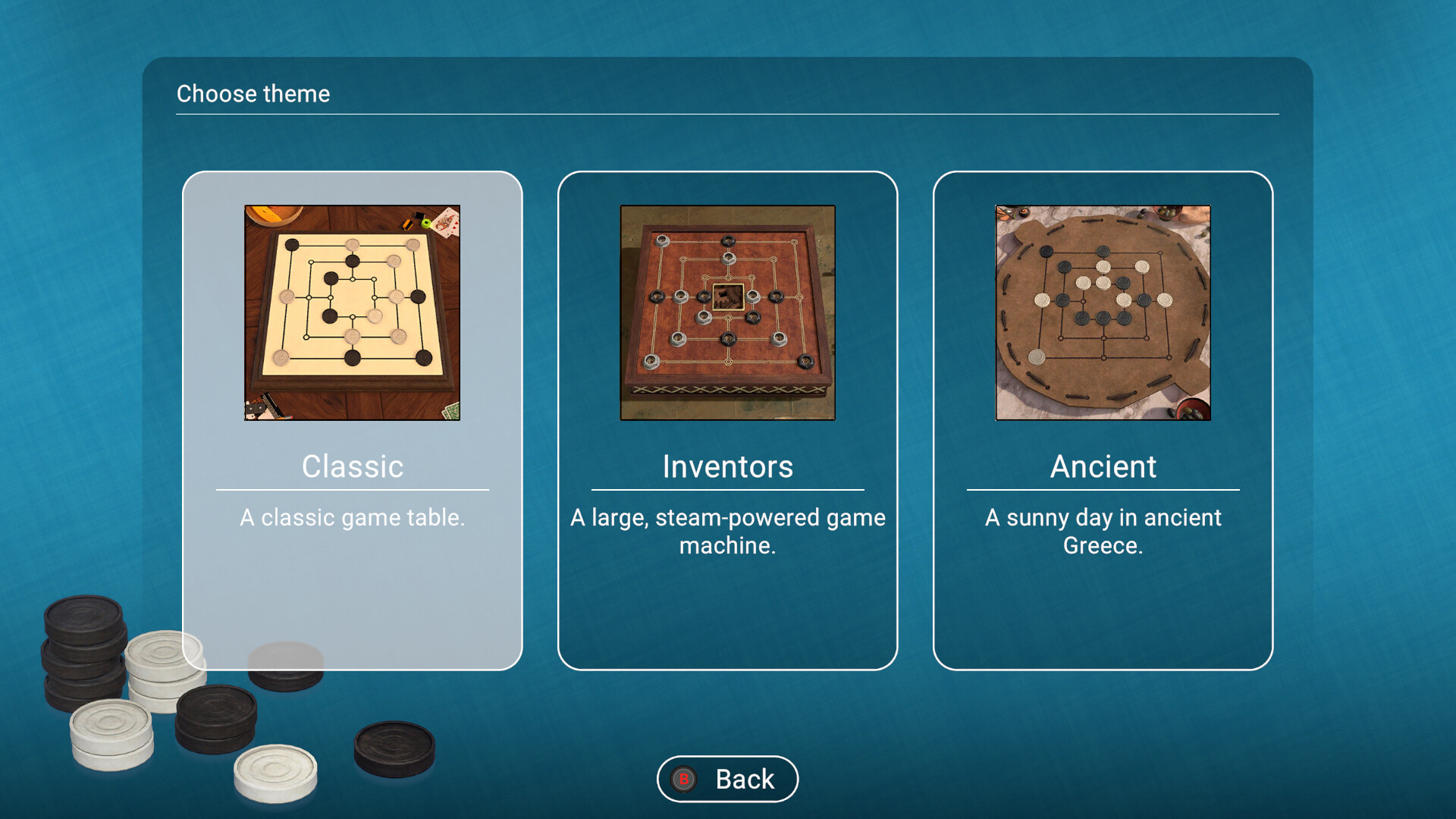 Backgammon + Checkers + Mills